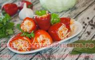 Kış için domateste patlıcanlı biber dolması